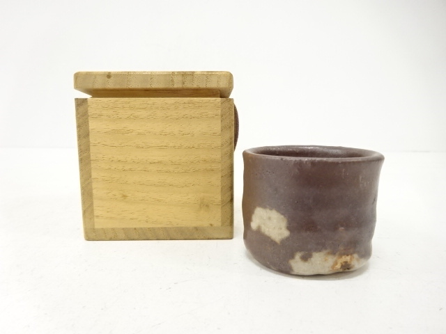 Iron glazed sake cup